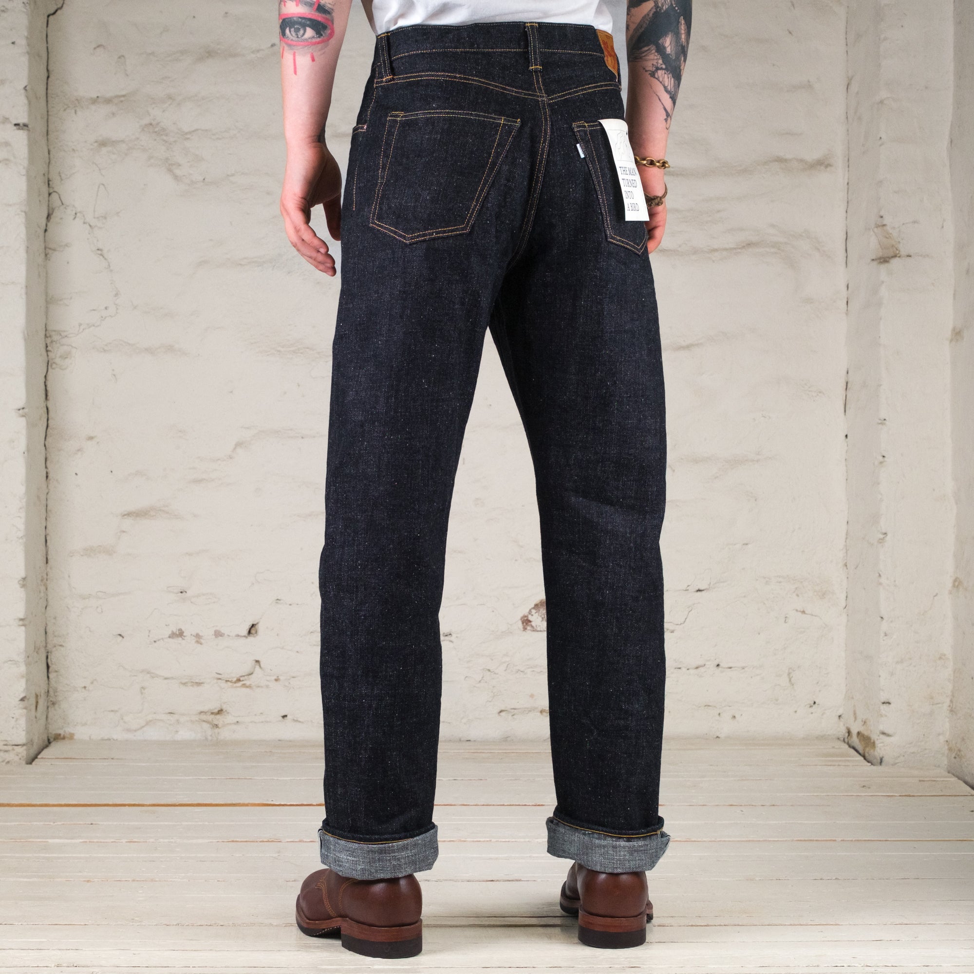0411 15,5 oz. SLUB-NEP DENIM STRAIGHT FIT JEANS