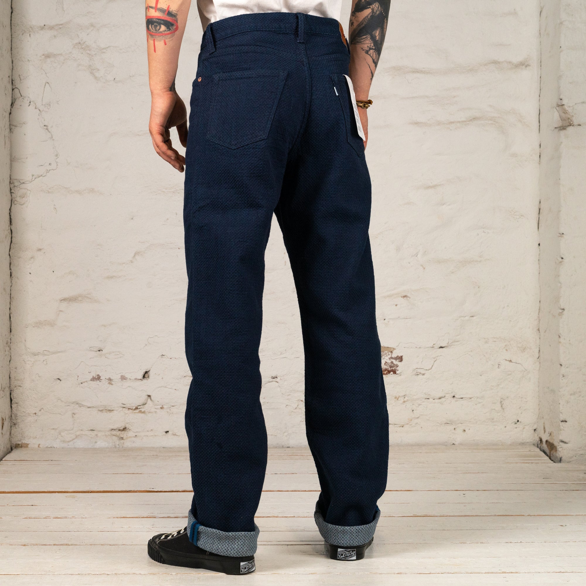 0821 15 oz. Ori-Sashi Sashiko Loose Fit One-Wash Jeans