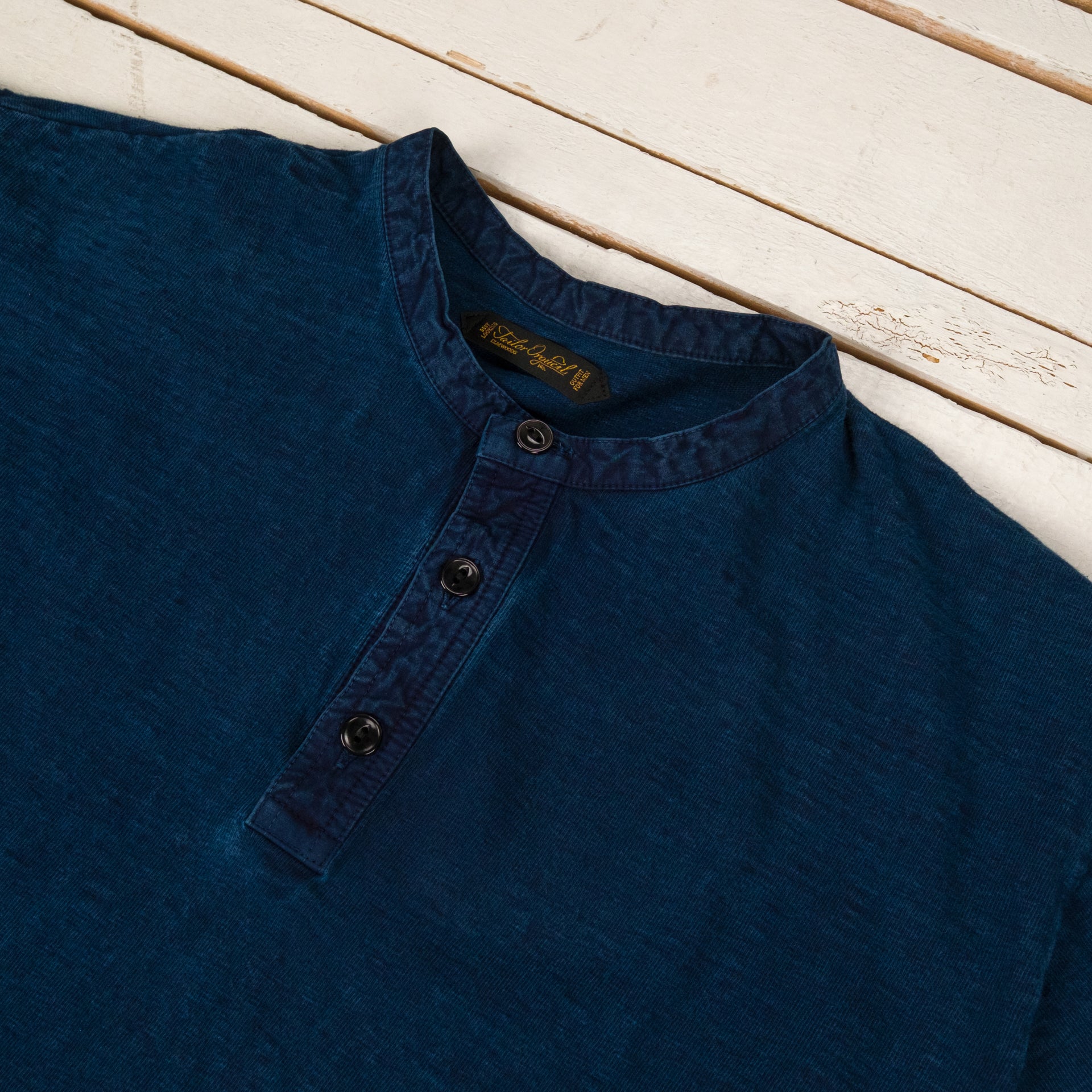 Henley Neck L/S T-Shirt Indigo