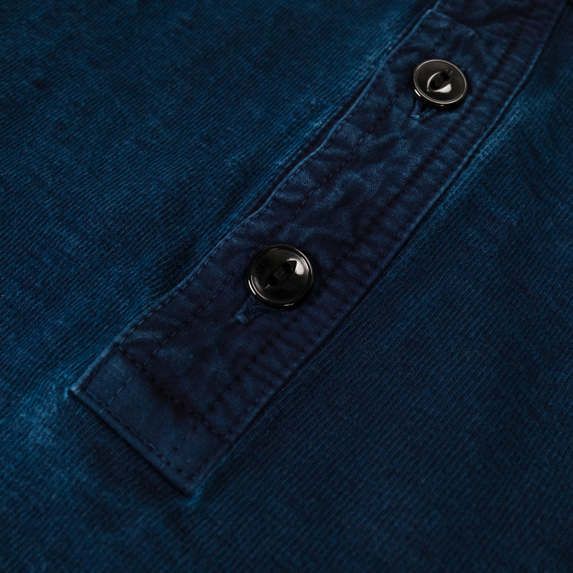 Henley Neck L/S T-Shirt Indigo