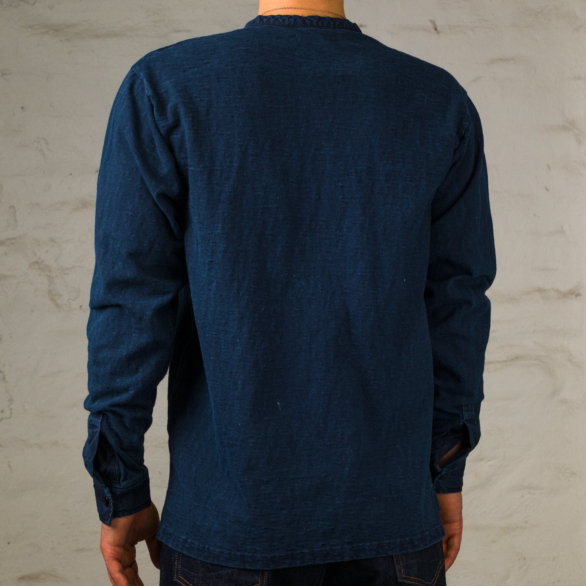 Henley Neck L/S T-Shirt Indigo
