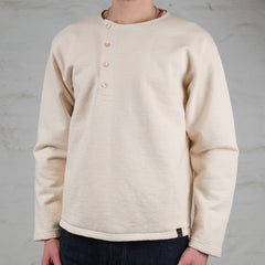Sweat-shirt Henley naturel