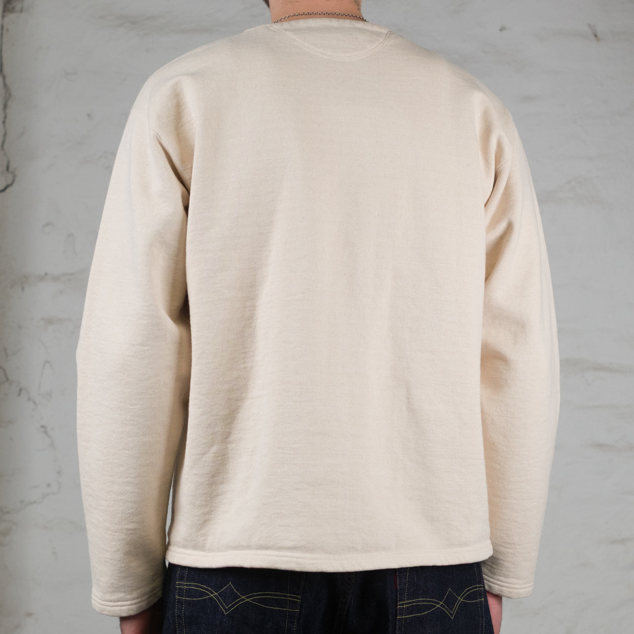 Sweat-shirt Henley naturel