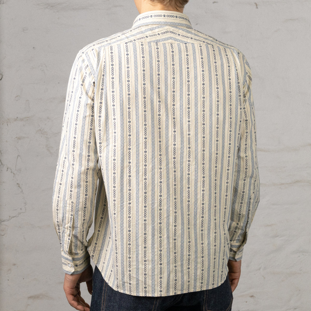 Classic Stripe Work Shirt Beige