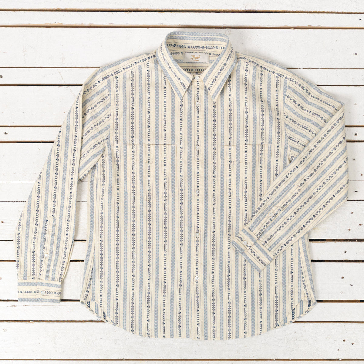 Classic Stripe Work Shirt Beige