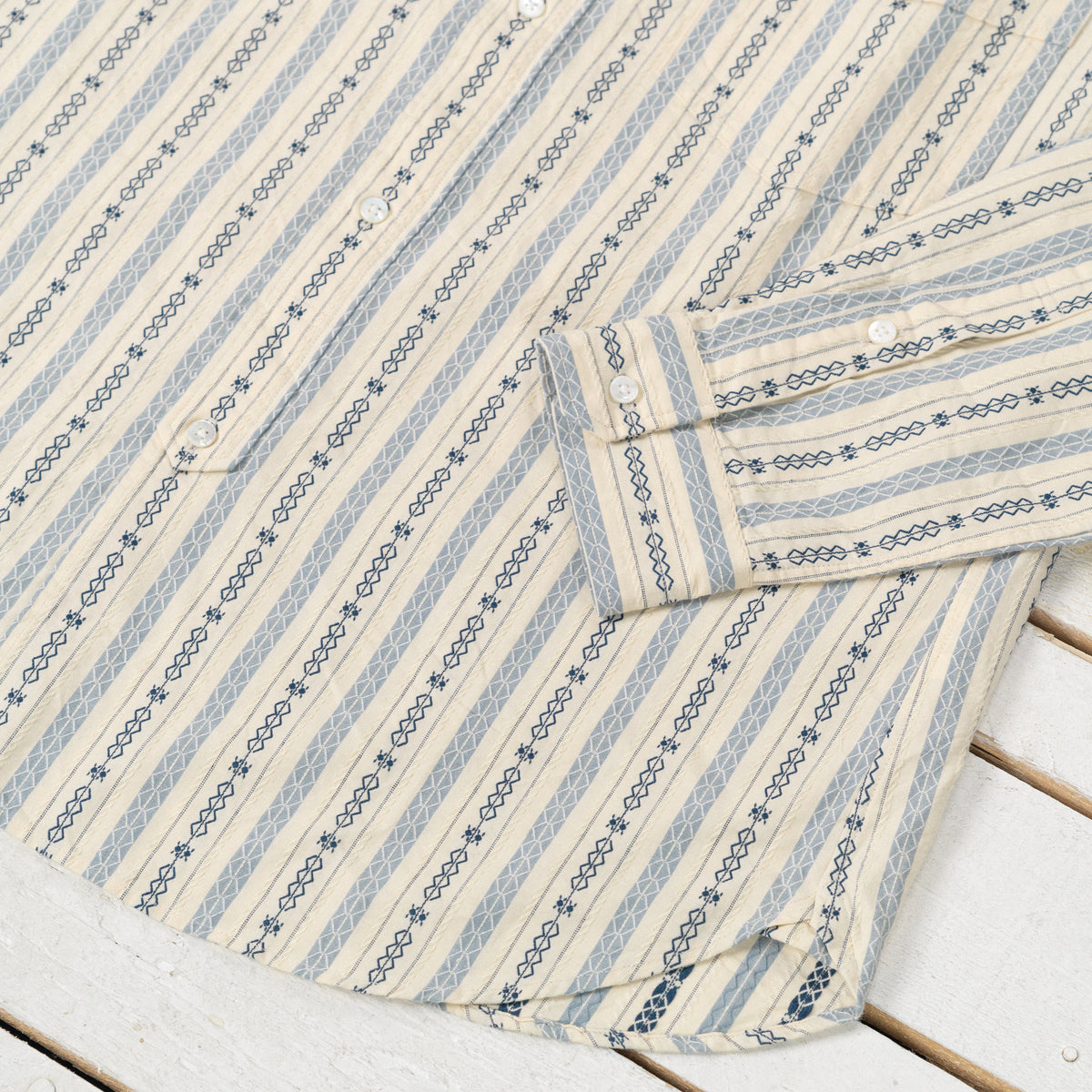 Classic Stripe Work Shirt Beige