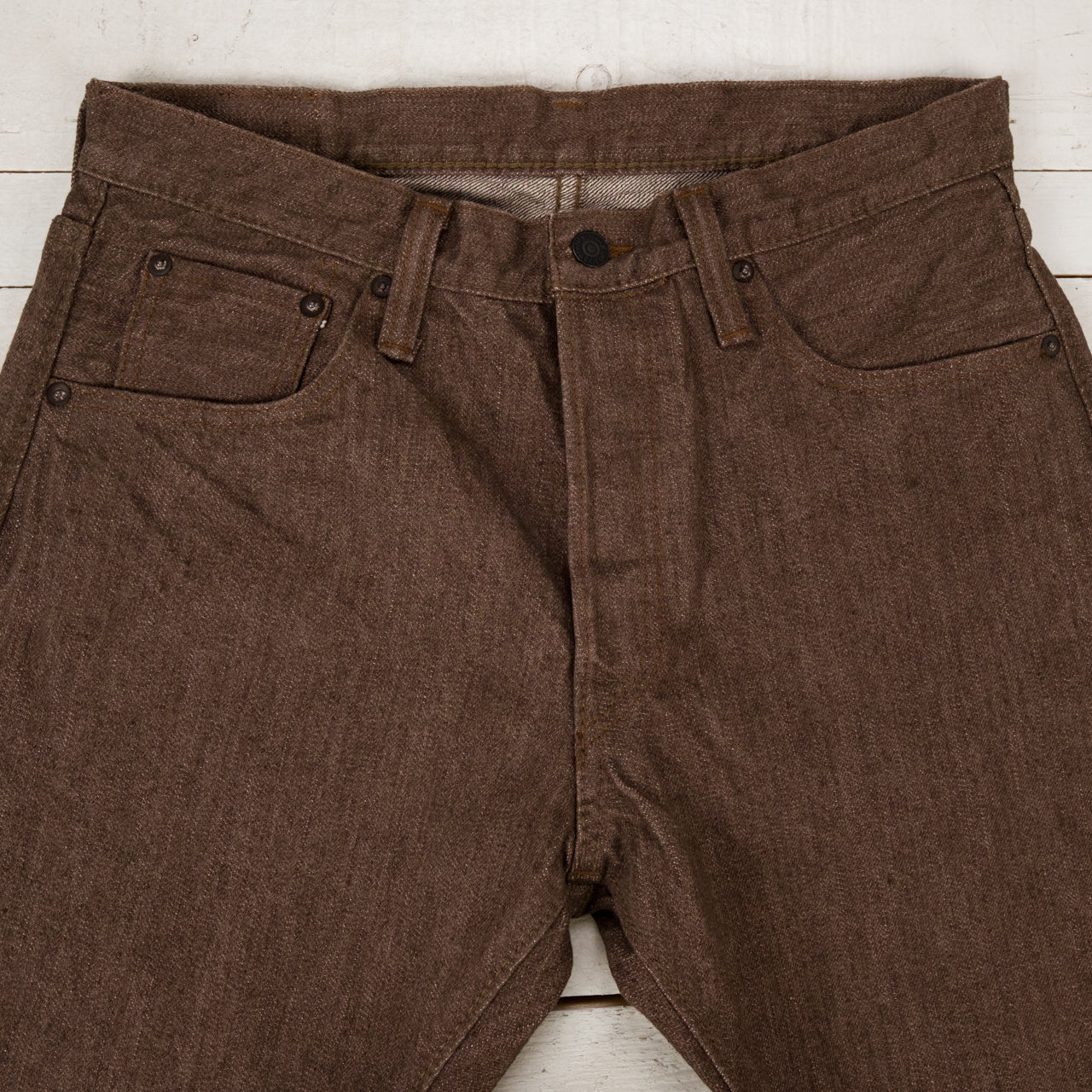 14 oz. Brown Warp Selvedge Relaxed Tapered