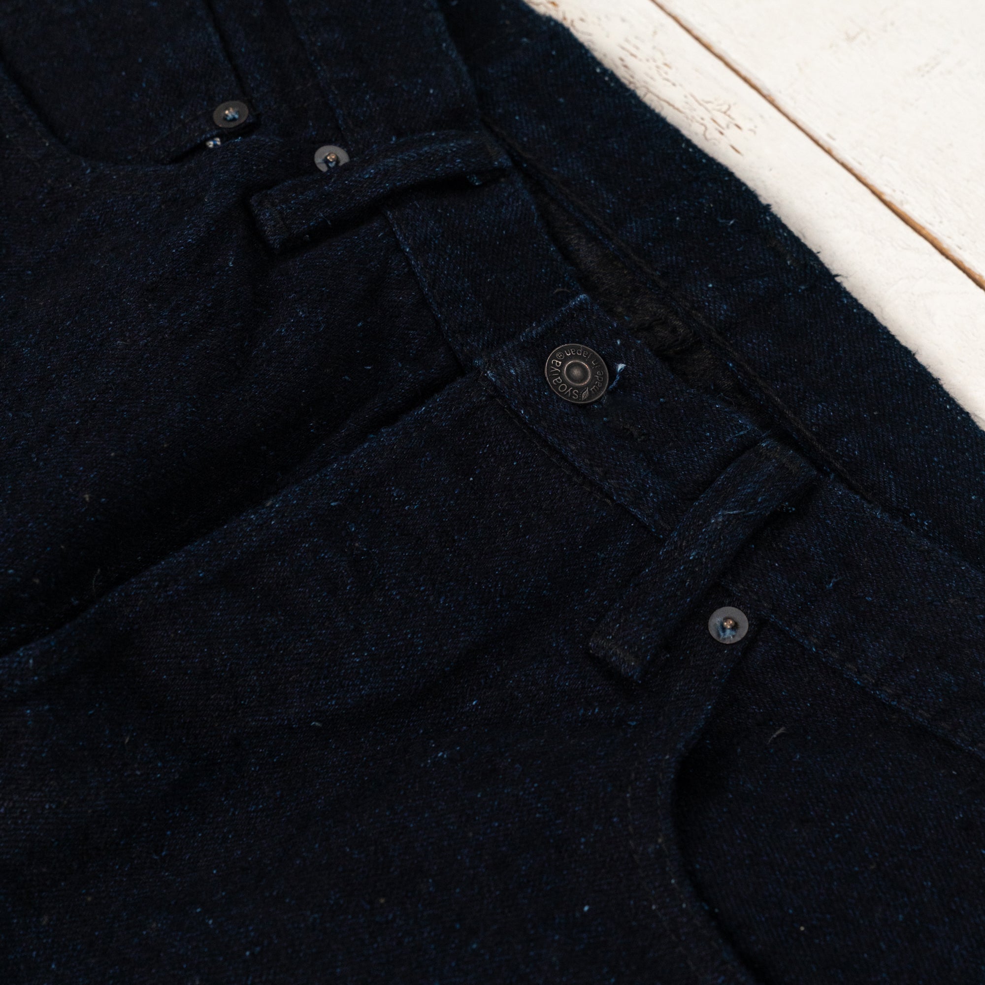 DNP-019-IDS 16 oz. Double Nep Relaxed Tapered Indigo x Sumi