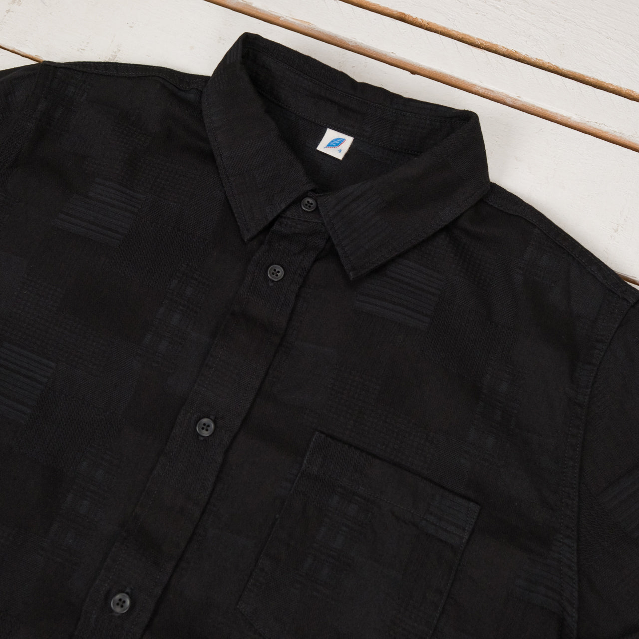 Jacquard BORO Patchwork Shirt Double Black
