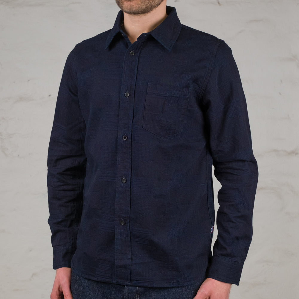Jacquard BORO Patchwork Shirt Double Indigo