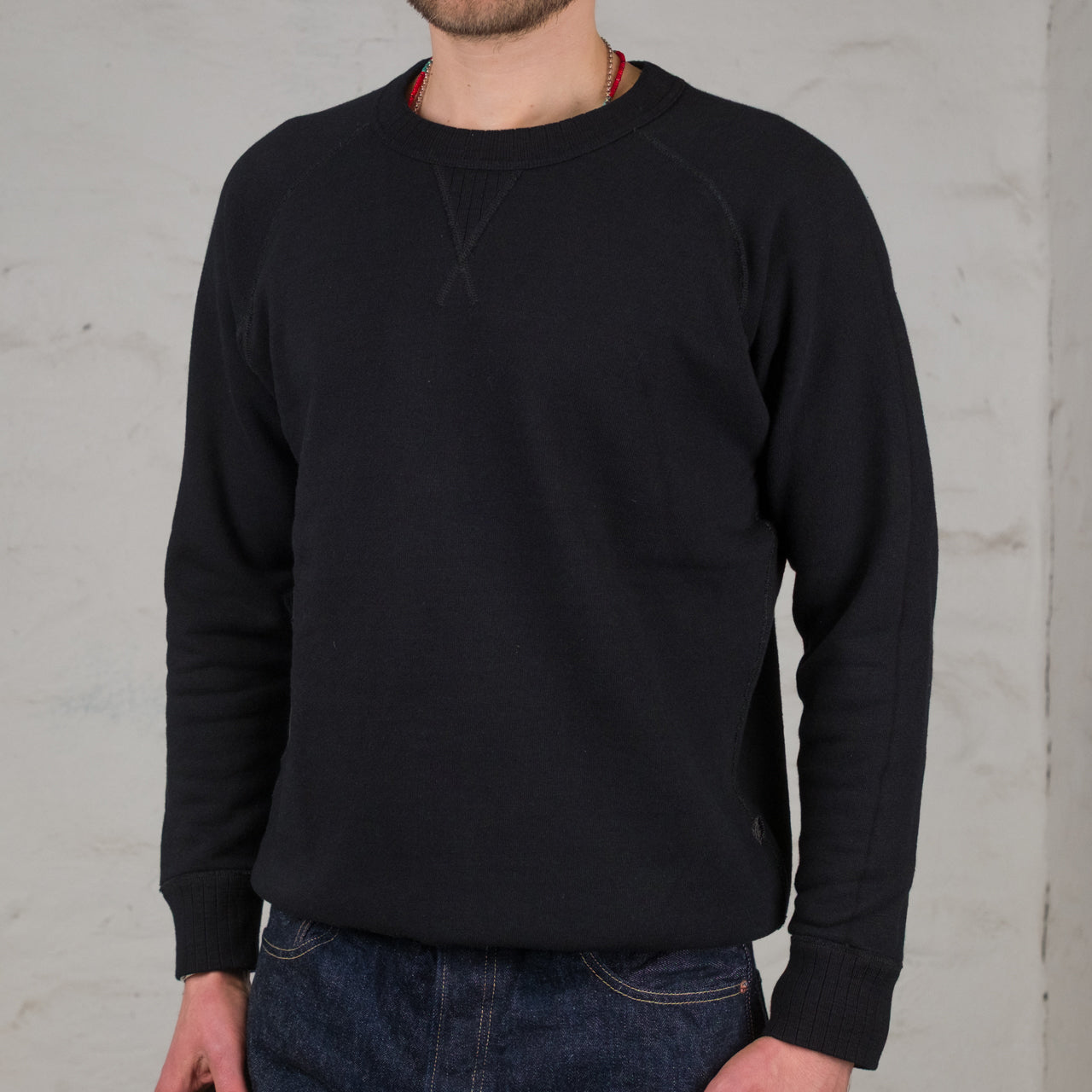 Knitted Sweatshirts Indigo Overdyed Black