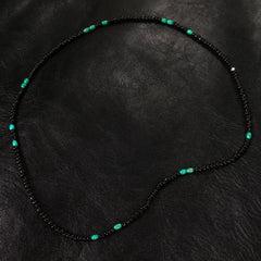 Black & Turqoise Bead Necklace