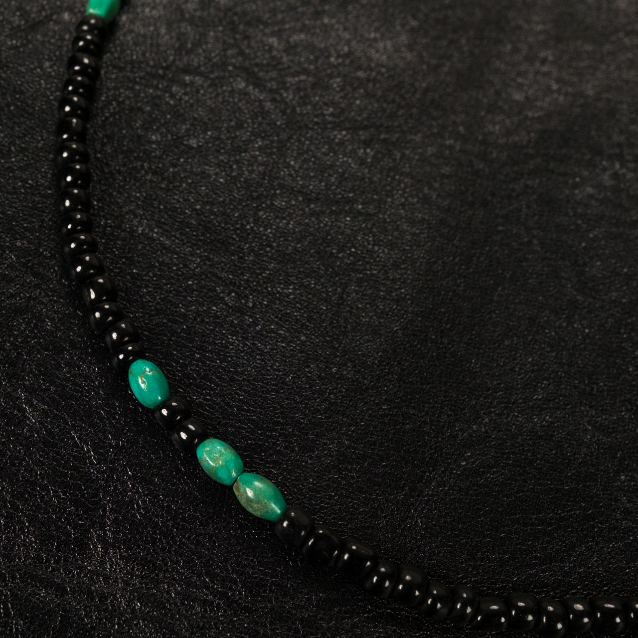 Black & Turqoise Bead Necklace
