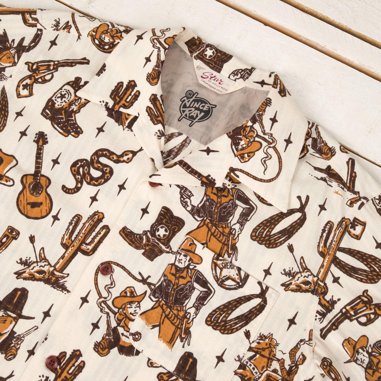 Star of Hollywood x Vince Ray Dobby Cotton Open Shirt "The Westener"