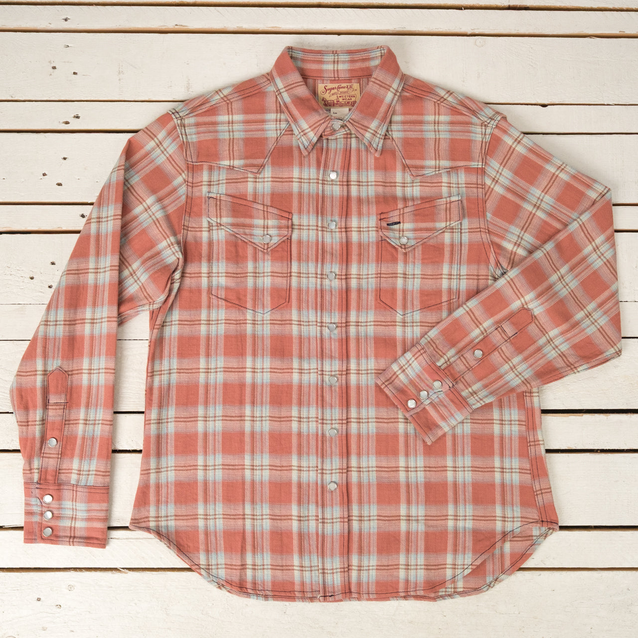 Chemise Western à Carreaux en Chevron pour Lave-linge Rouge