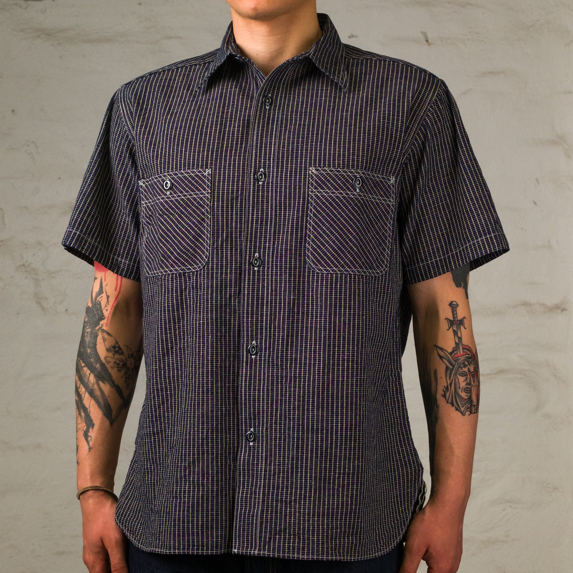 5,25 oz. Indigo Plaid Work Shirt