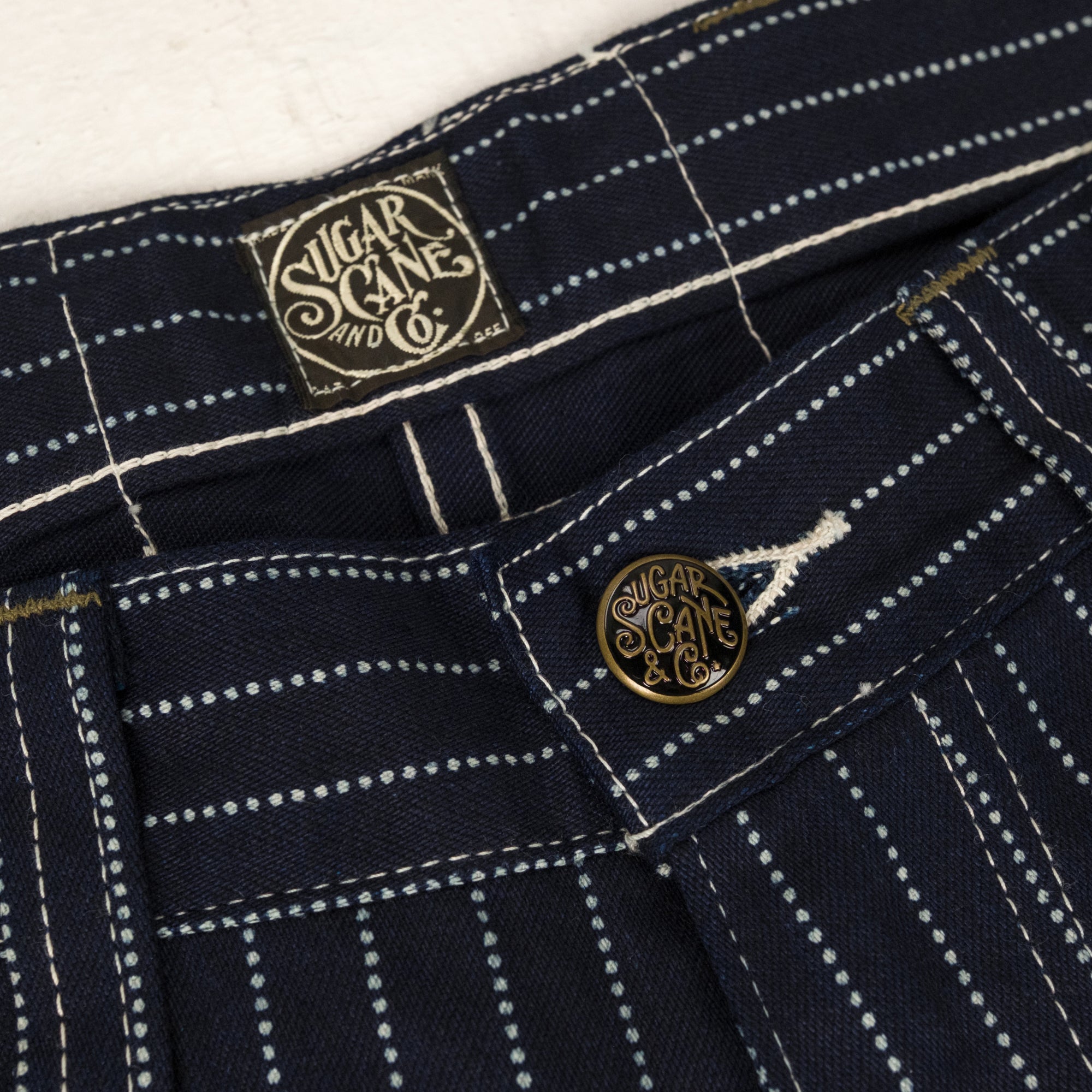 9 oz. Wabash Stripe Zip Fly Shorts Indigo