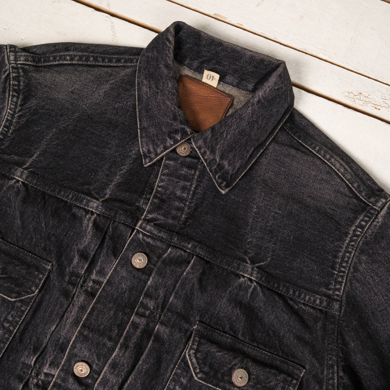 14,25 oz. Black Denim Type II Jacket 1953 Aged Black