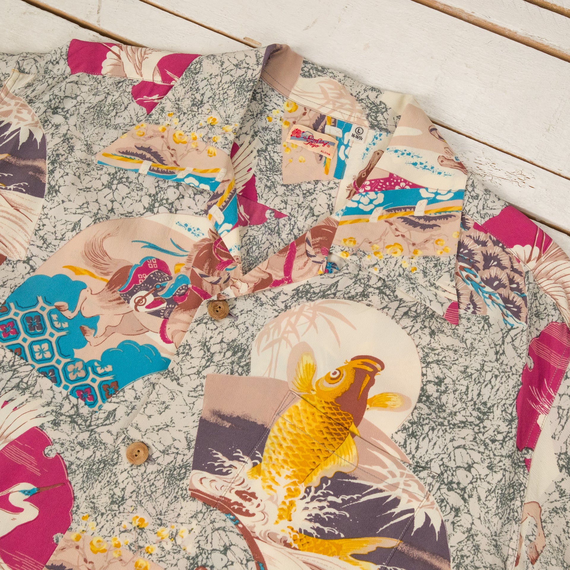 "Japanese Quaint Design" Hawaiihemd Grau