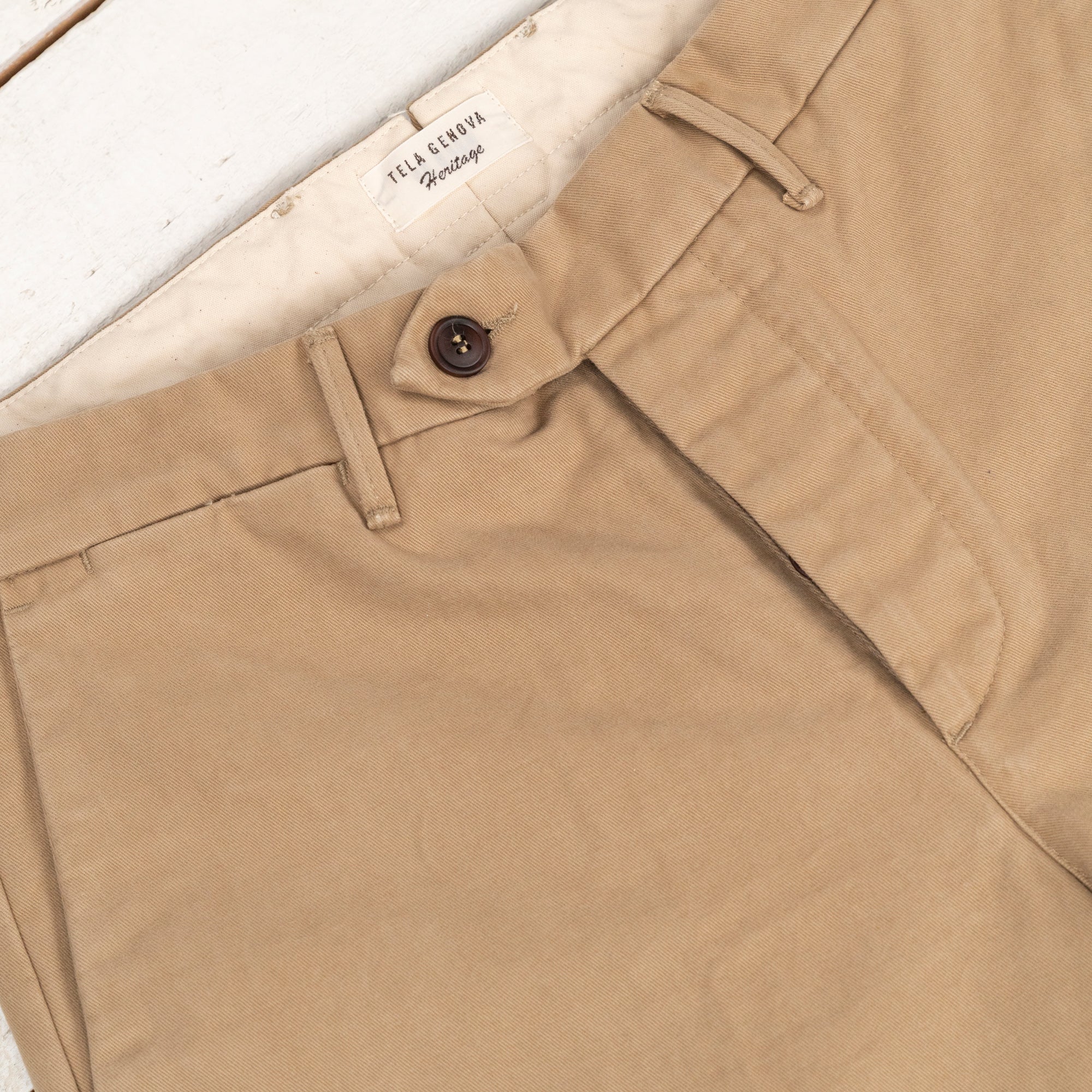 Rodrigo Regular Tapered Chino Gabardine Beige