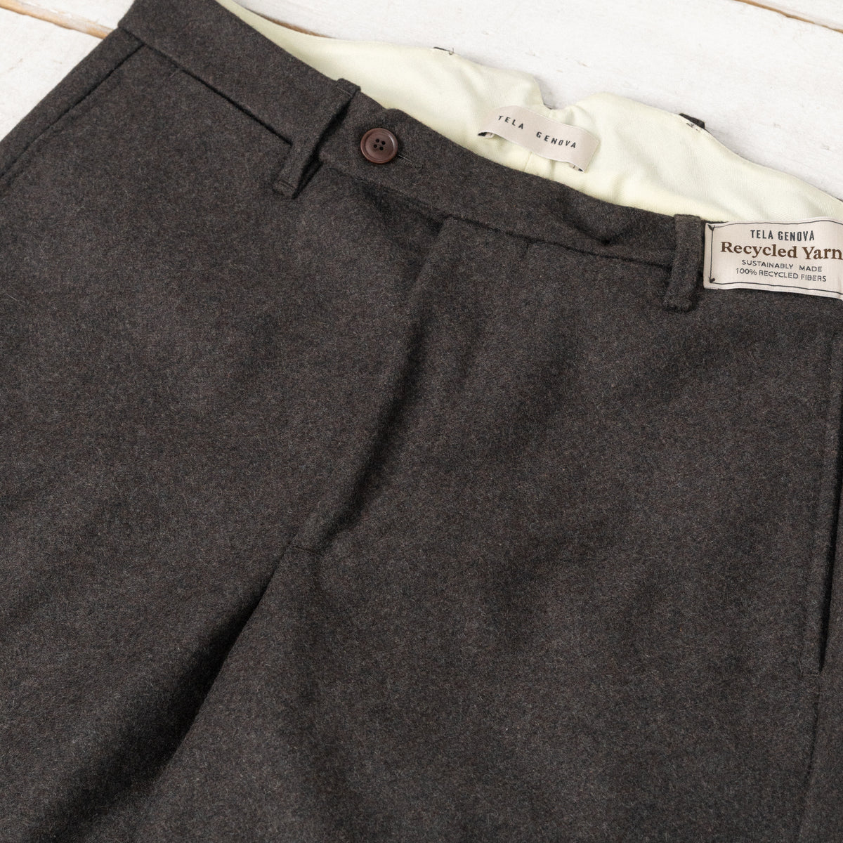 Pantalon chino en laine Poldo marron