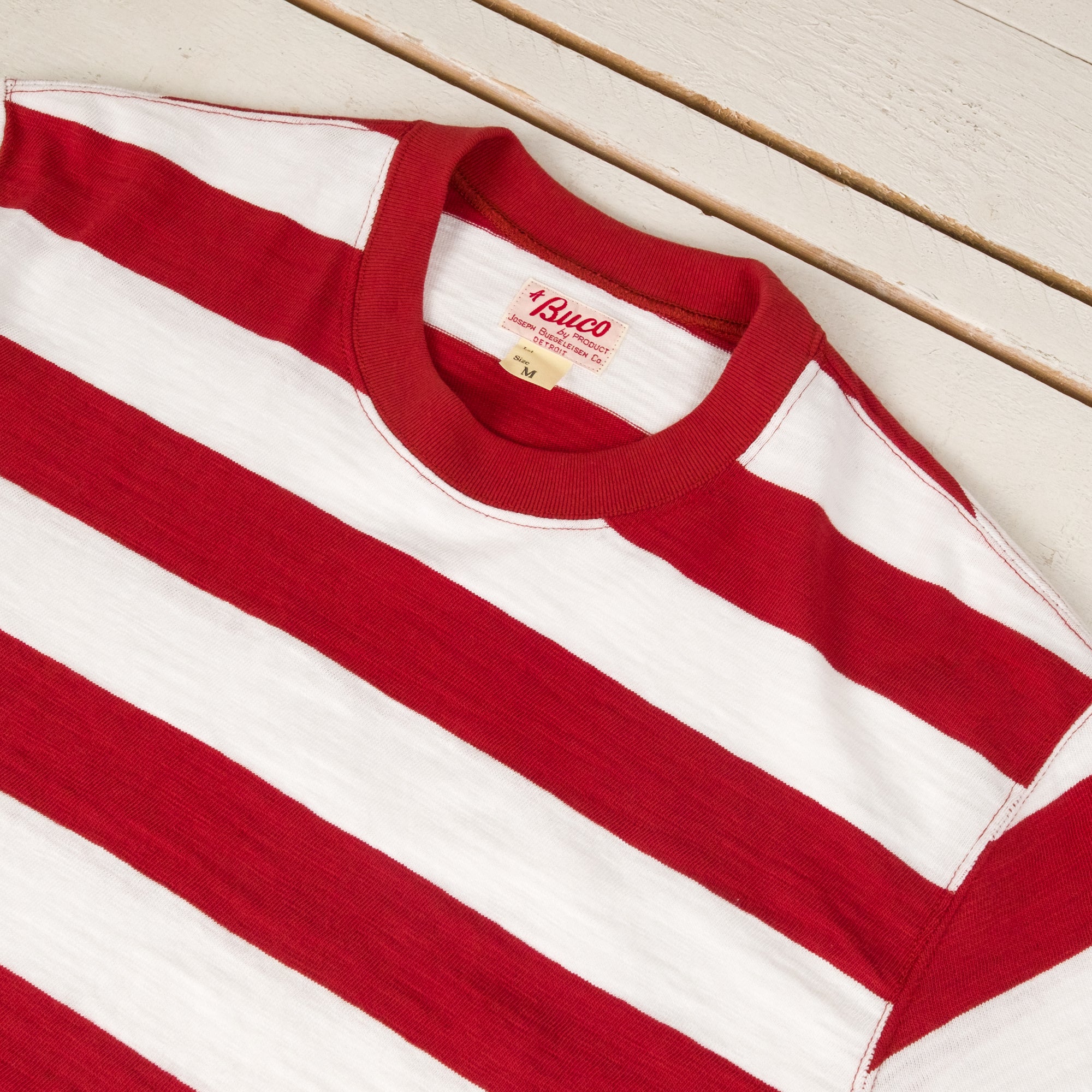 Buco Stripe T-Shirt Rot/Weiß