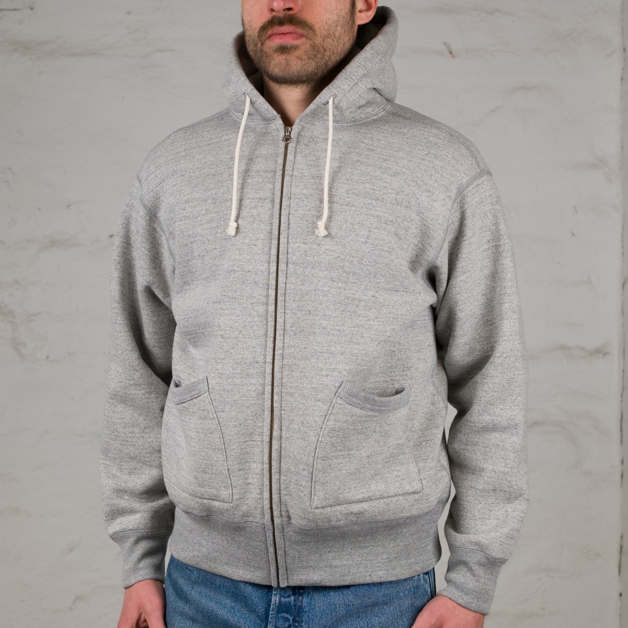 12 oz. Ball Park Zip Hoodie Medium Gray
