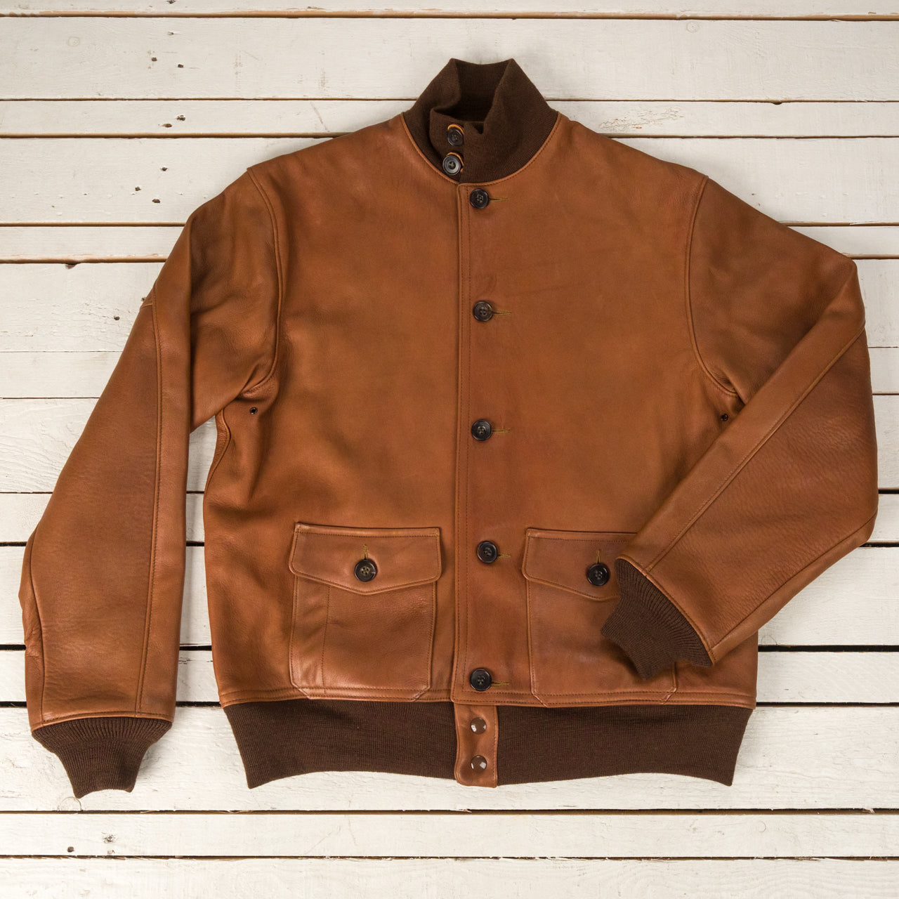 TYPE A-1 REAL McCOY MFG. CO. Sheepskin Russet Brown