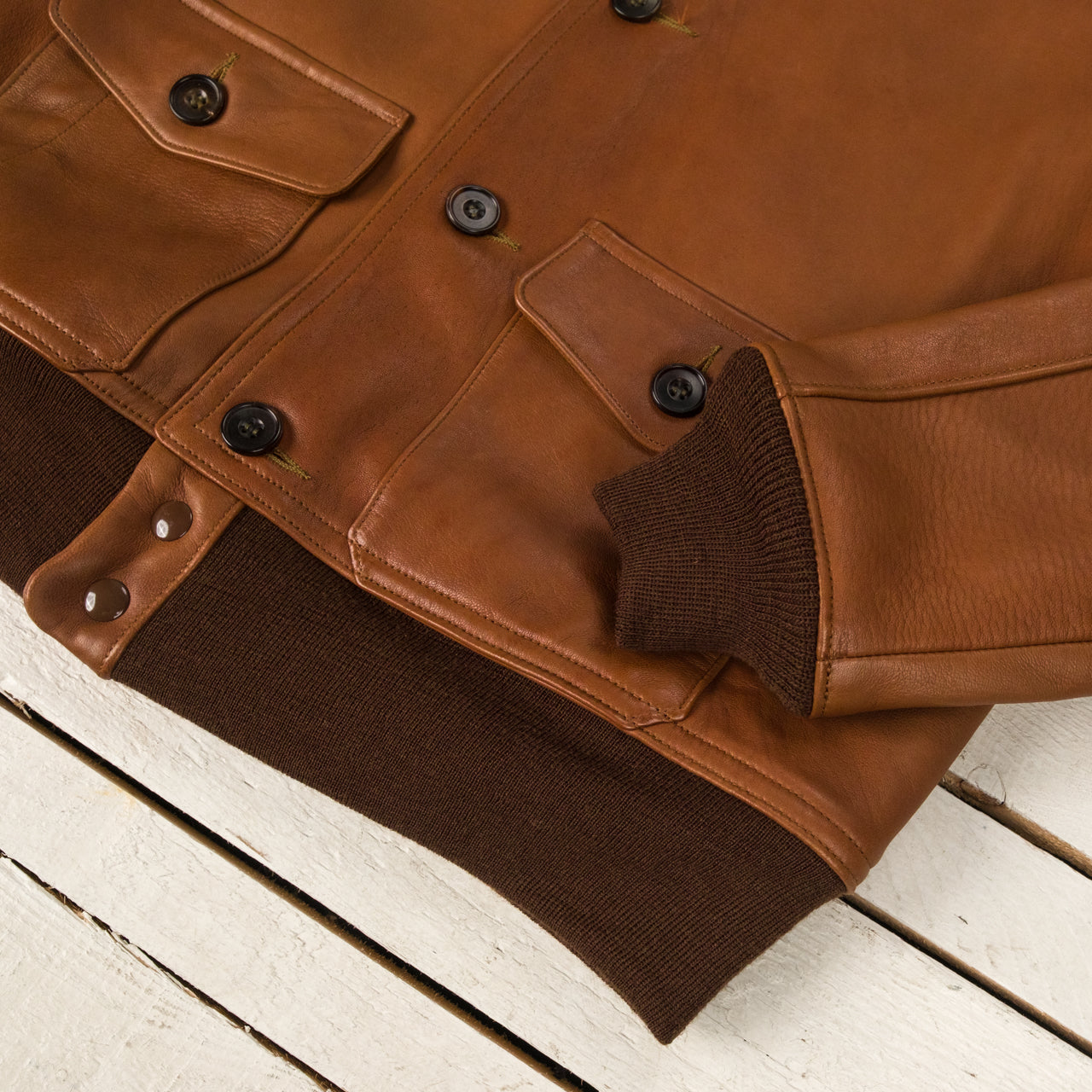 TYPE A-1 REAL McCOY MFG. CO. Sheepskin Russet Brown