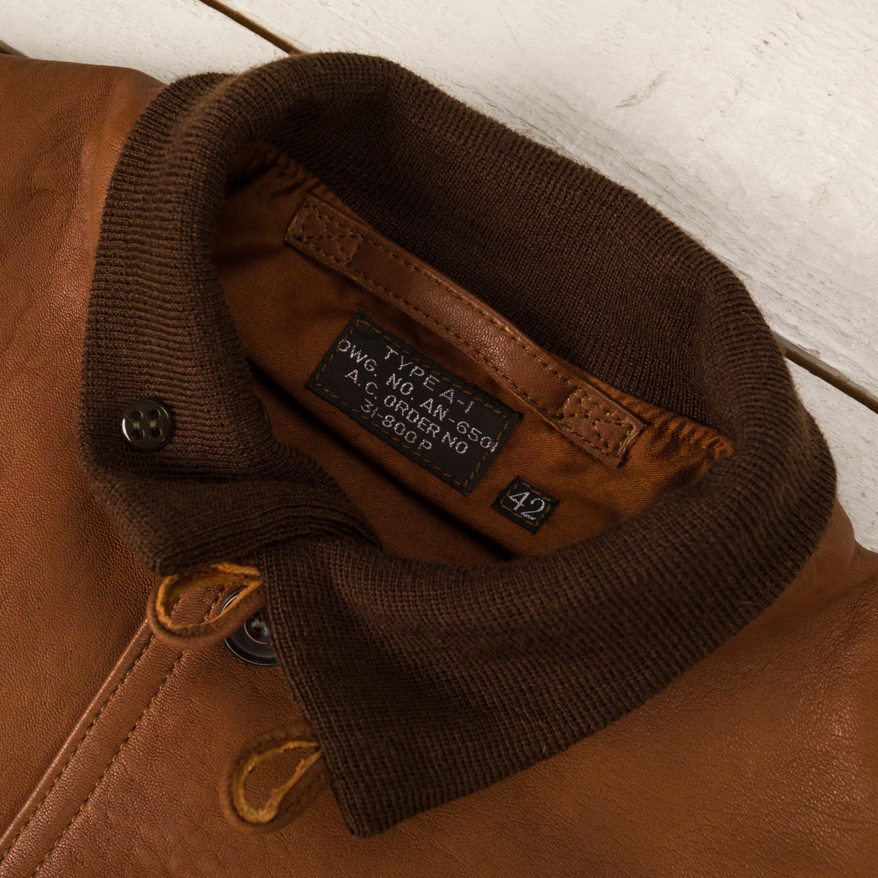 TYPE A-1 REAL McCOY MFG. CO. Sheepskin Russet Brown