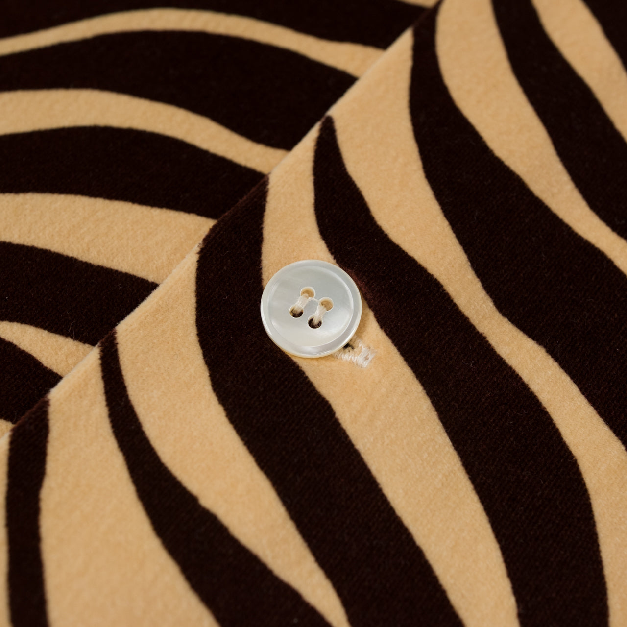 Printed Velor Open Collar Shirt Zebra 