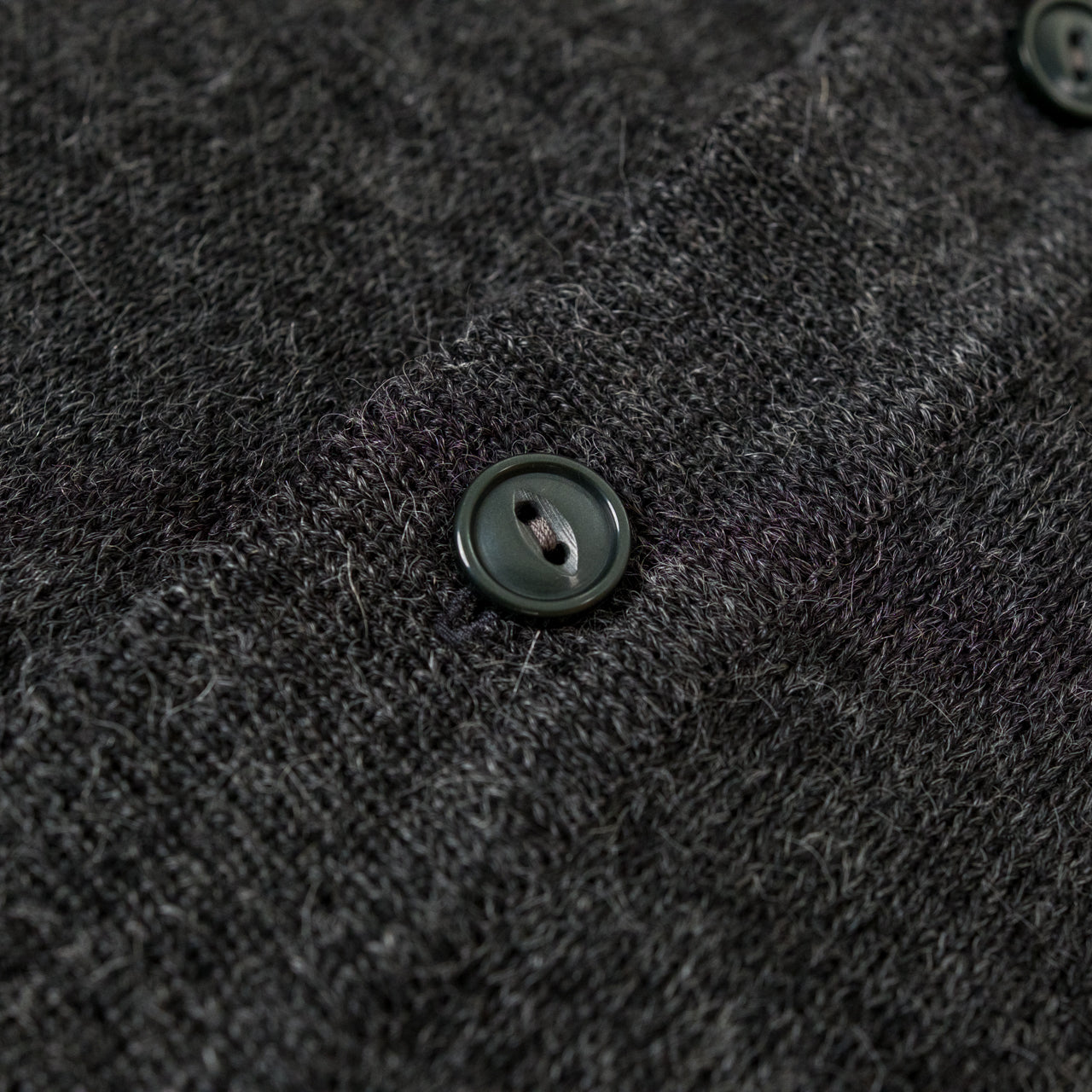 Alpaca Collar Knit Cardigan Charcoal