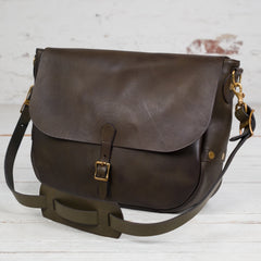 Leather Postman Bag US Mail Olive