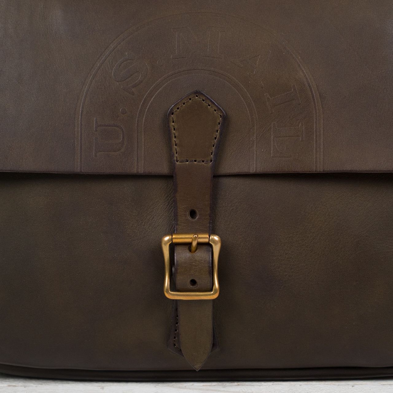 Leather Postman Bag US Mail Olive