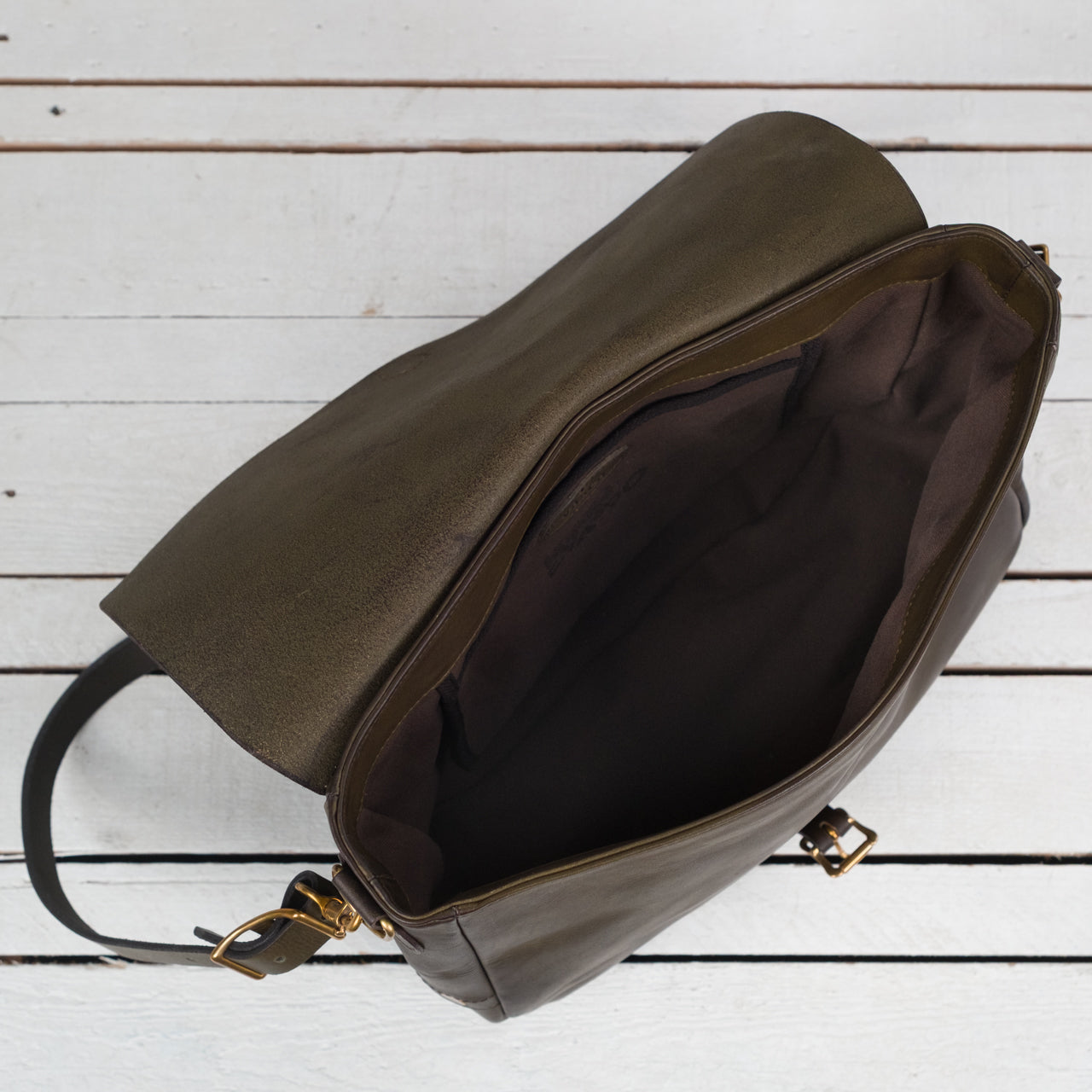 Leather Postman Bag US Mail Olive