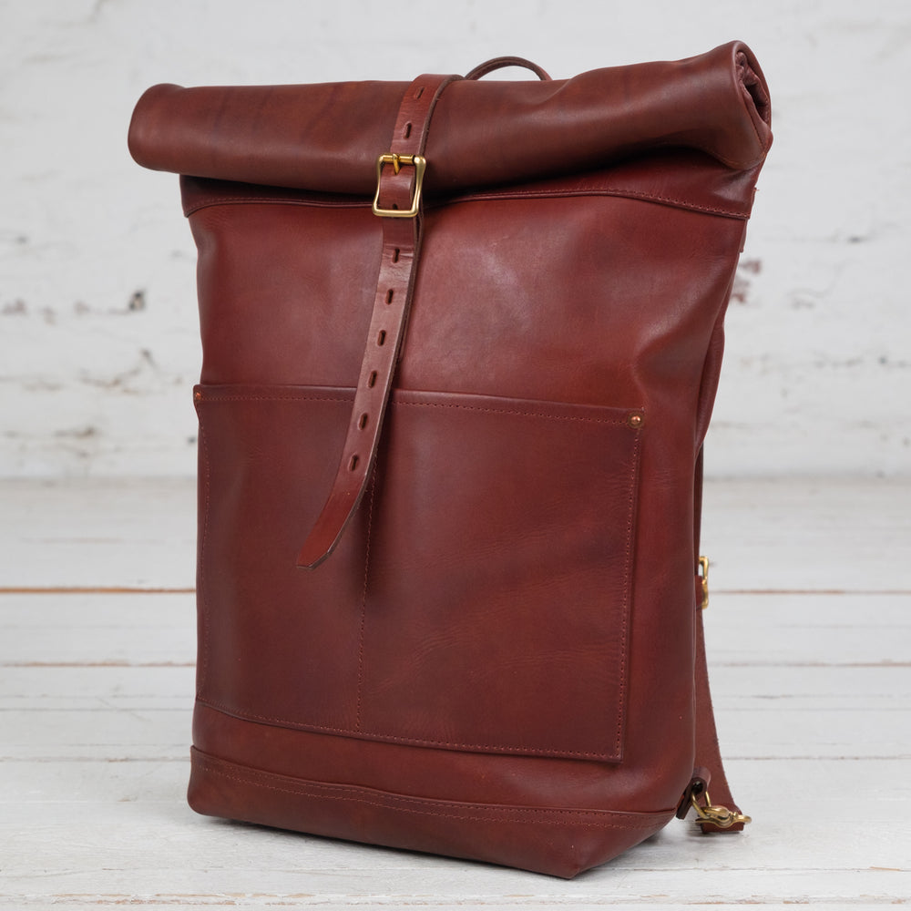 Leather Rolltop Rucksack Camel
