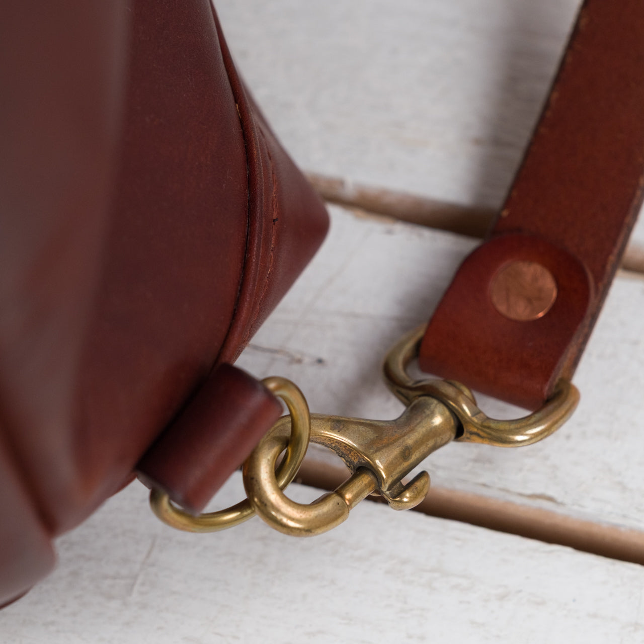 Leather Rolltop Backpack Camel