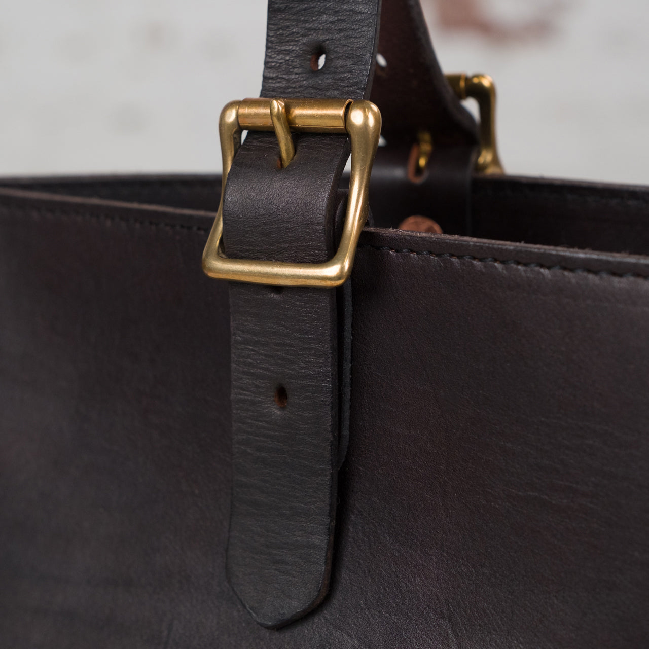 Leather Travel Tote Bag Black