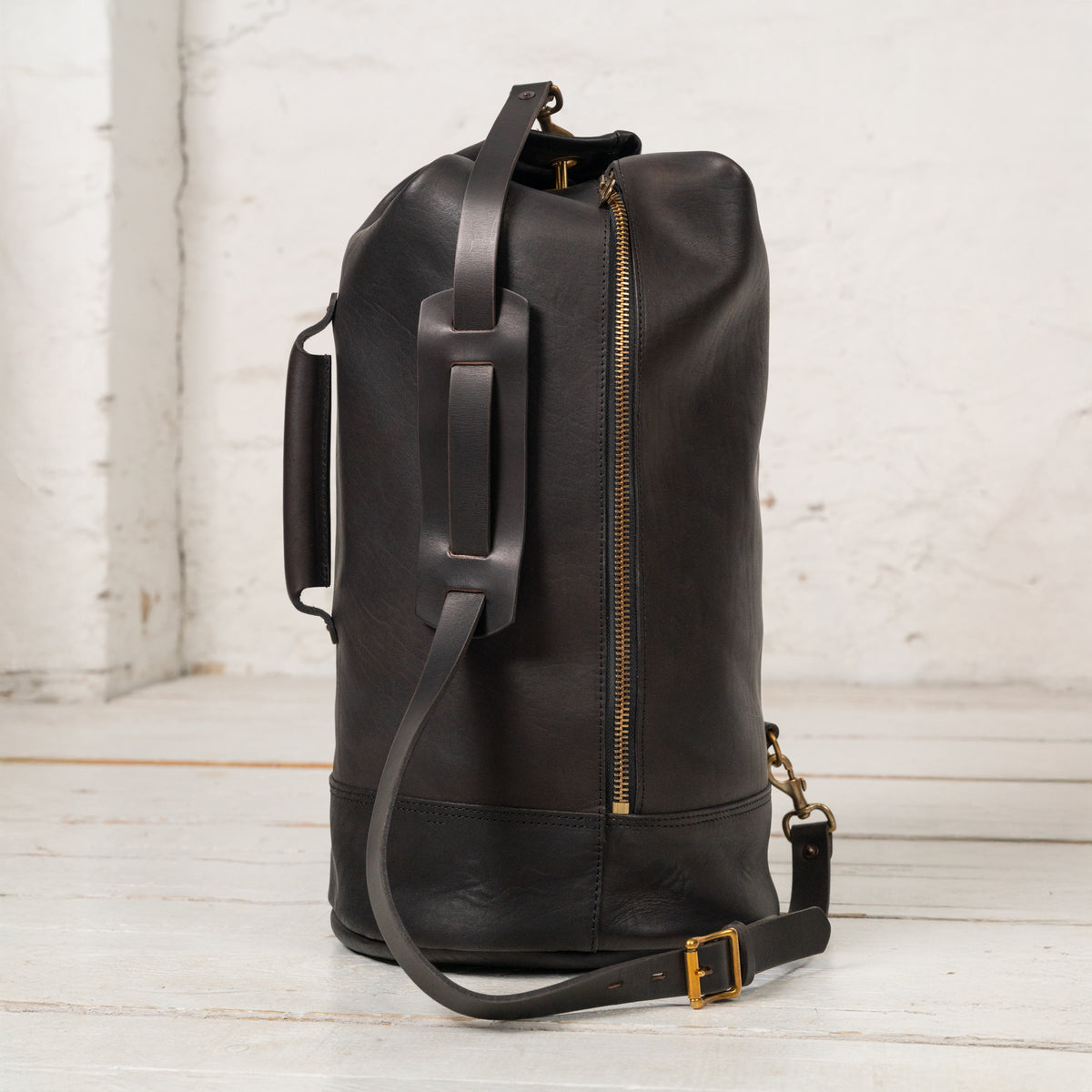 Leather Duffle Bag Schwarz