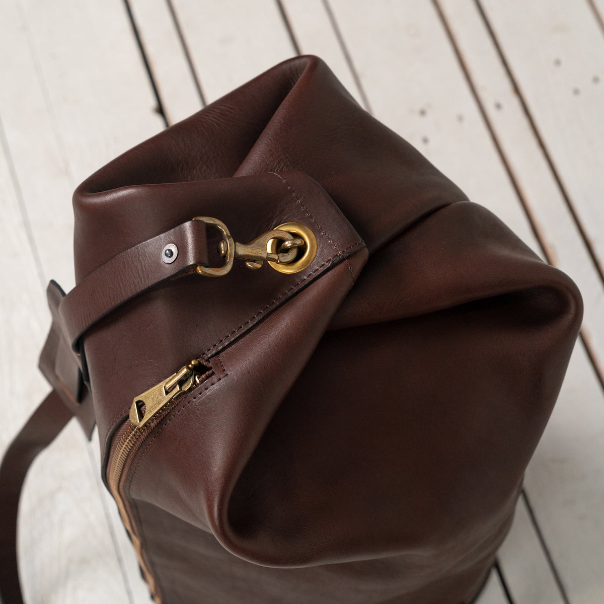 Leather Duffle Bag Braun