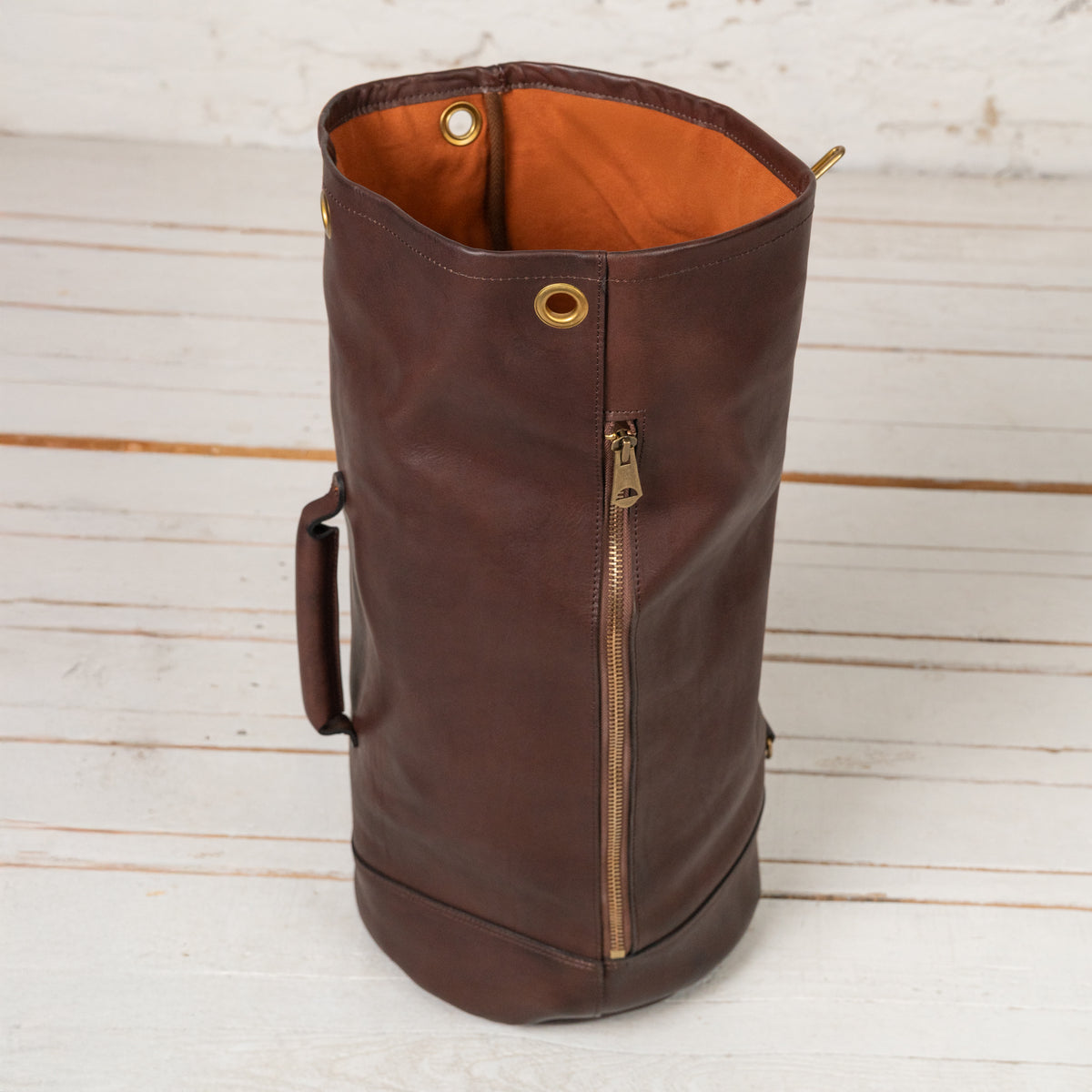 Leather Duffle Bag Braun