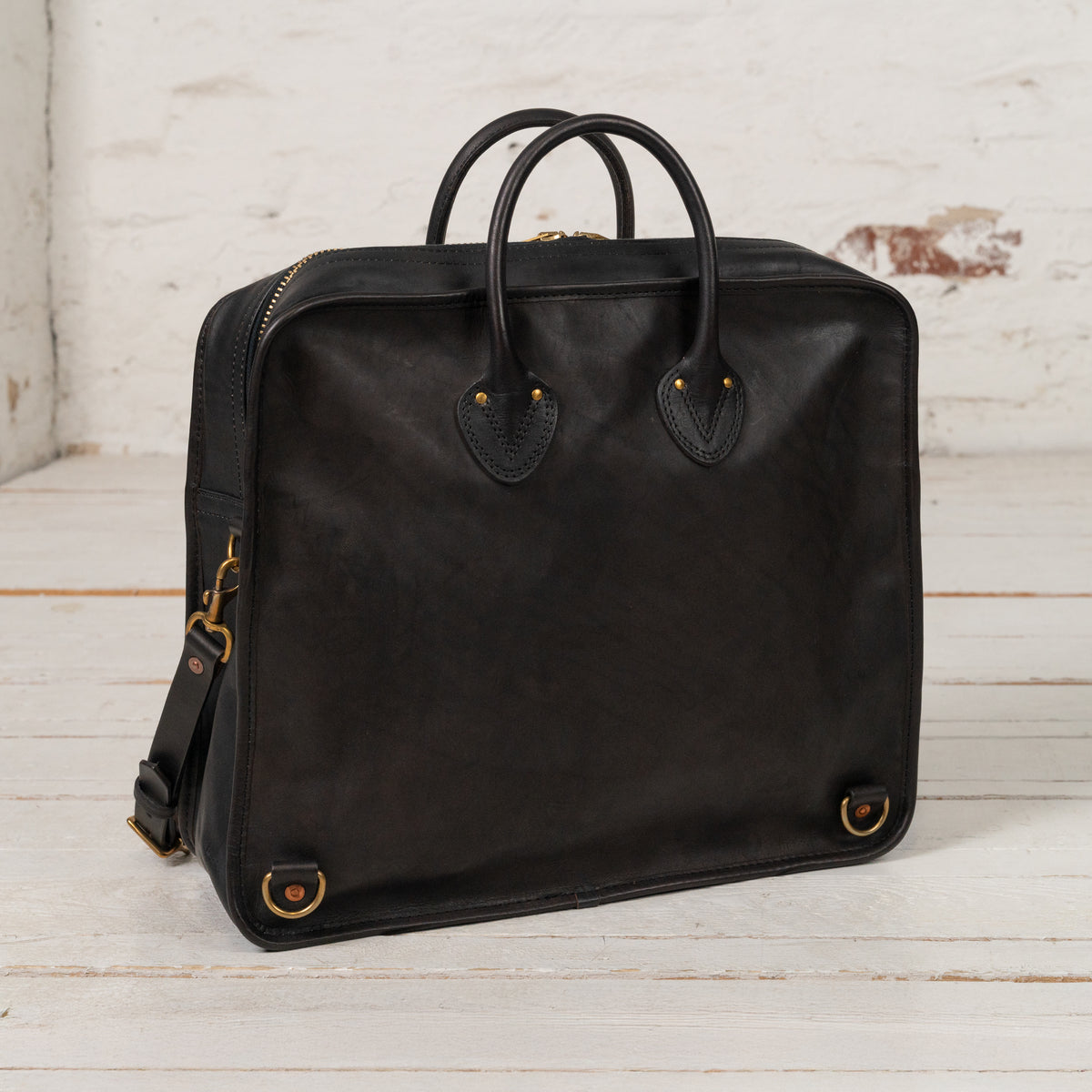 Leather Officer 3Way Bag Schwarz