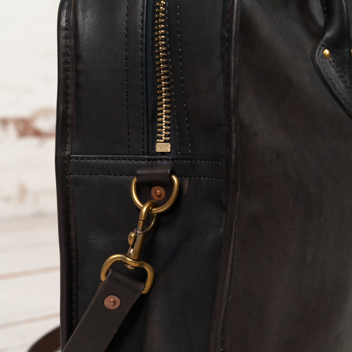 Leather Officer 3Way Bag Schwarz