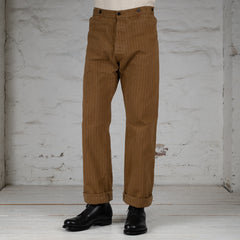 Heavy Leather Bound Overall Duck Stripe 