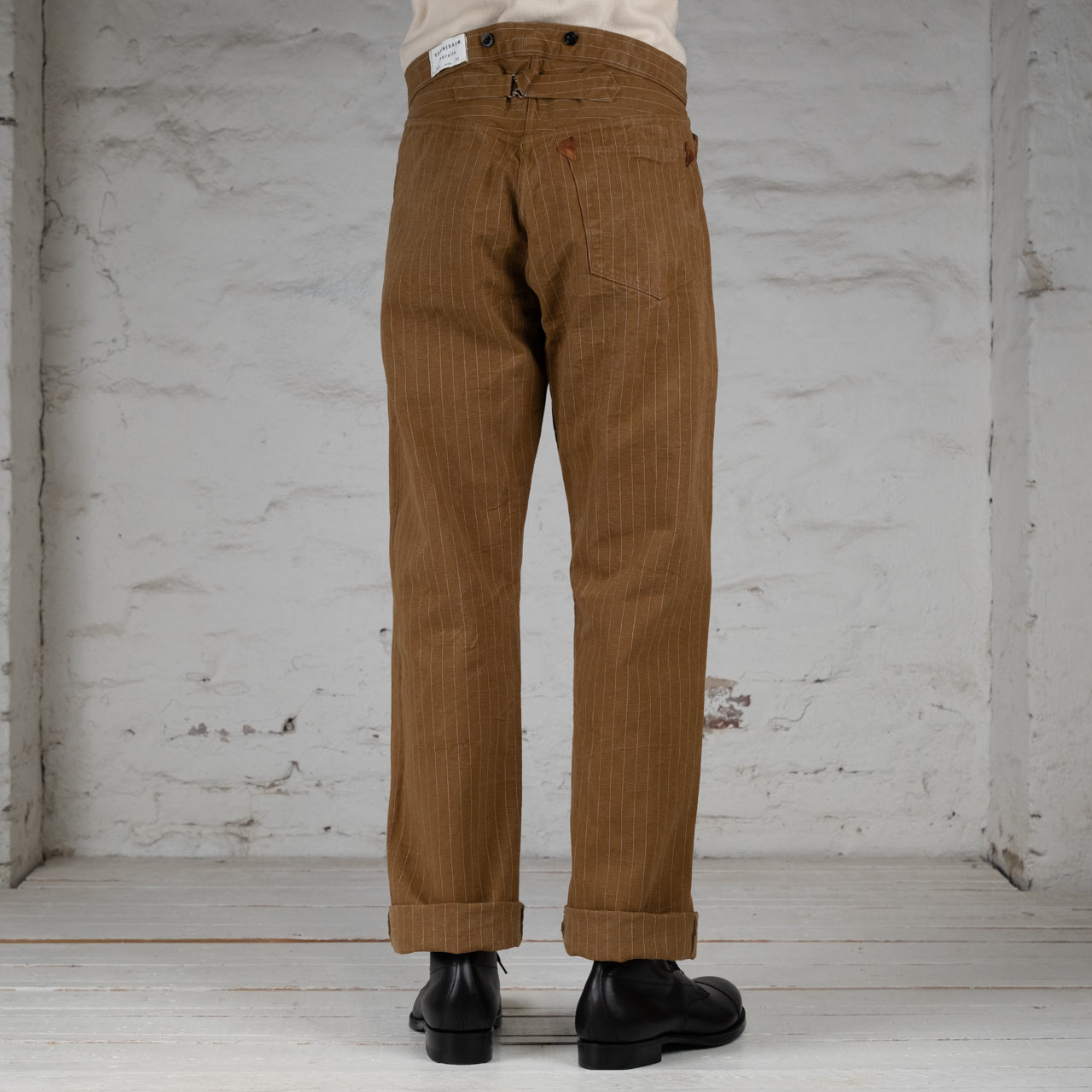 Heavy Leather Bound Overall Duck Stripe 