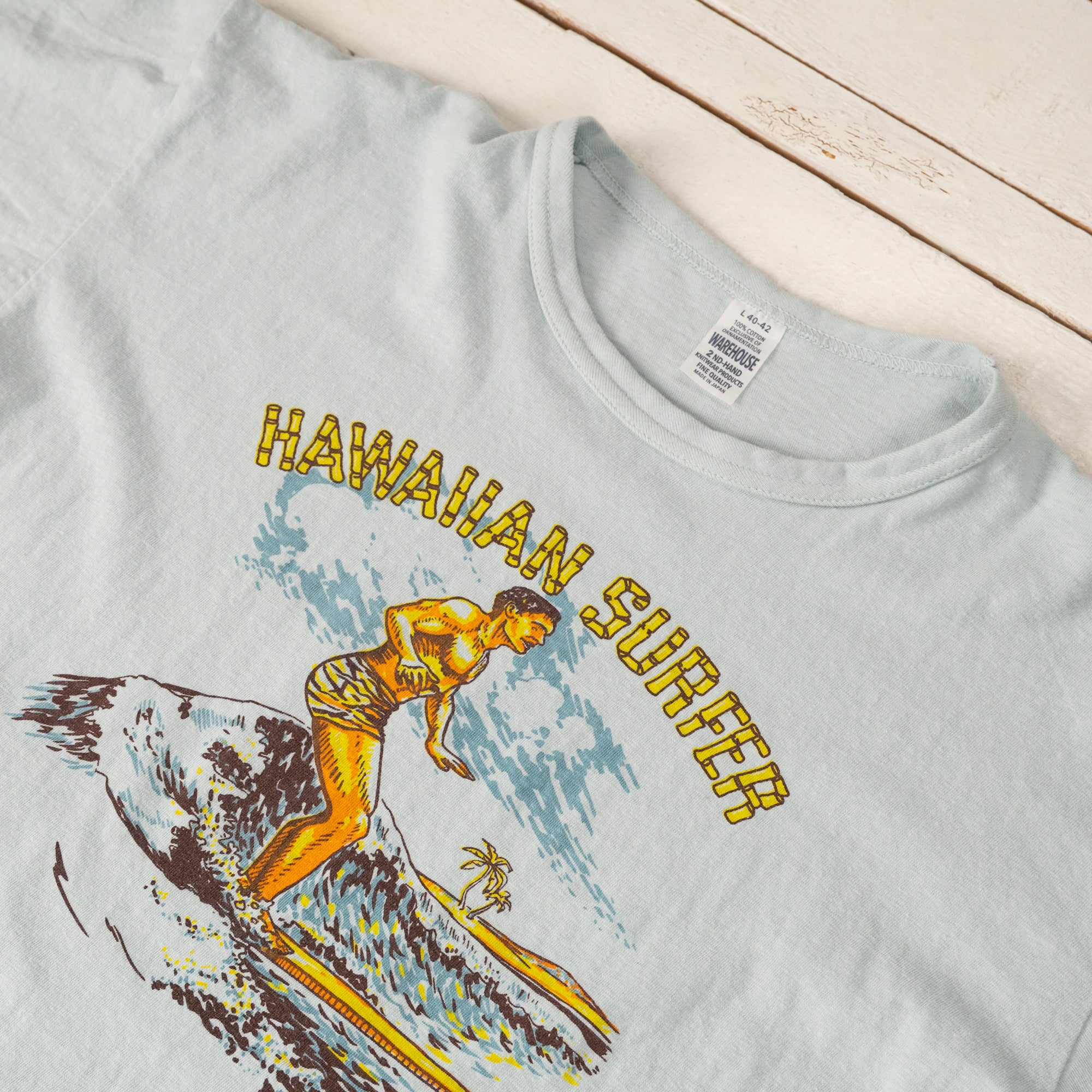 Second Hand Series Hawaiian Surfer T-Shirt Sax