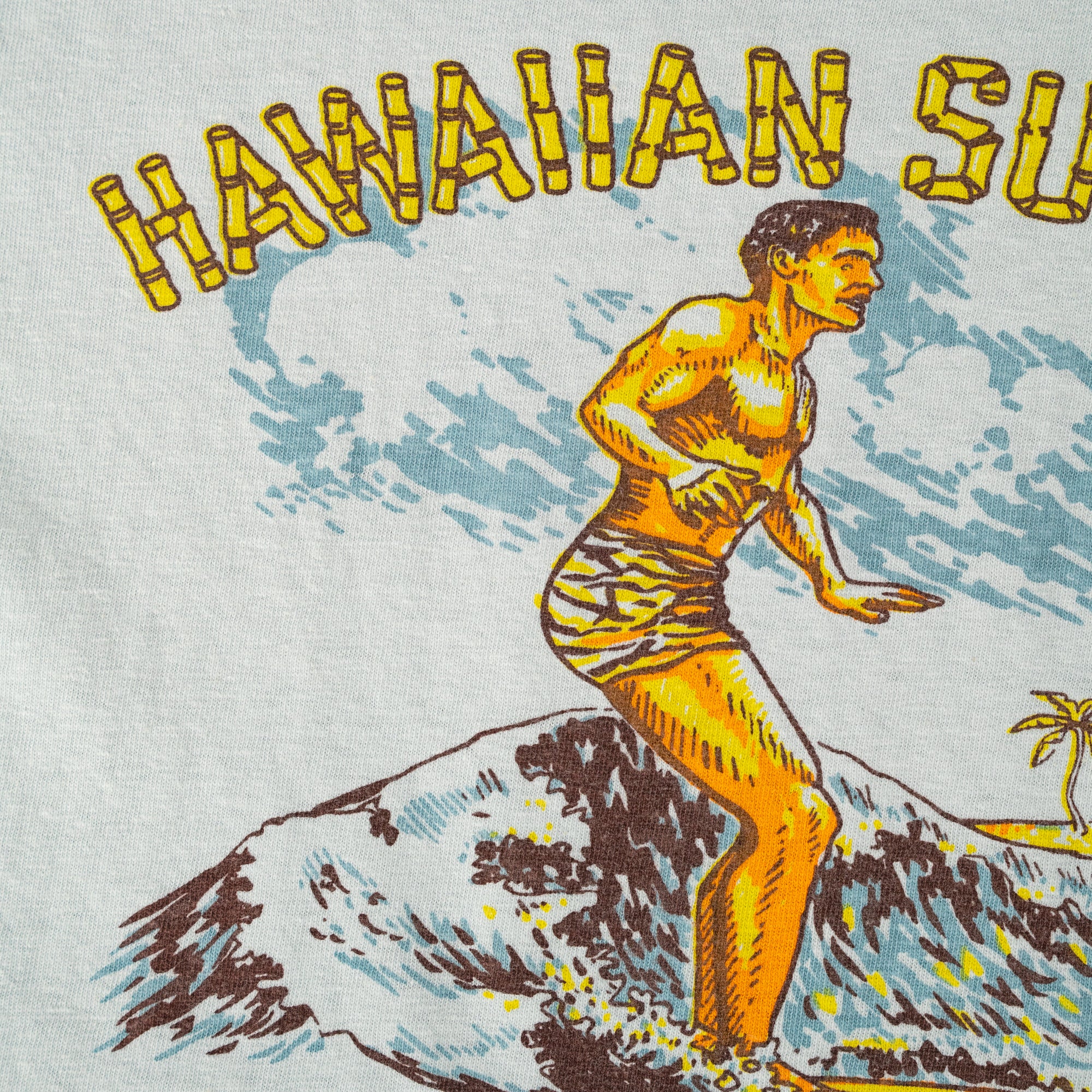 Second Hand Series Hawaiian Surfer T-Shirt Sax