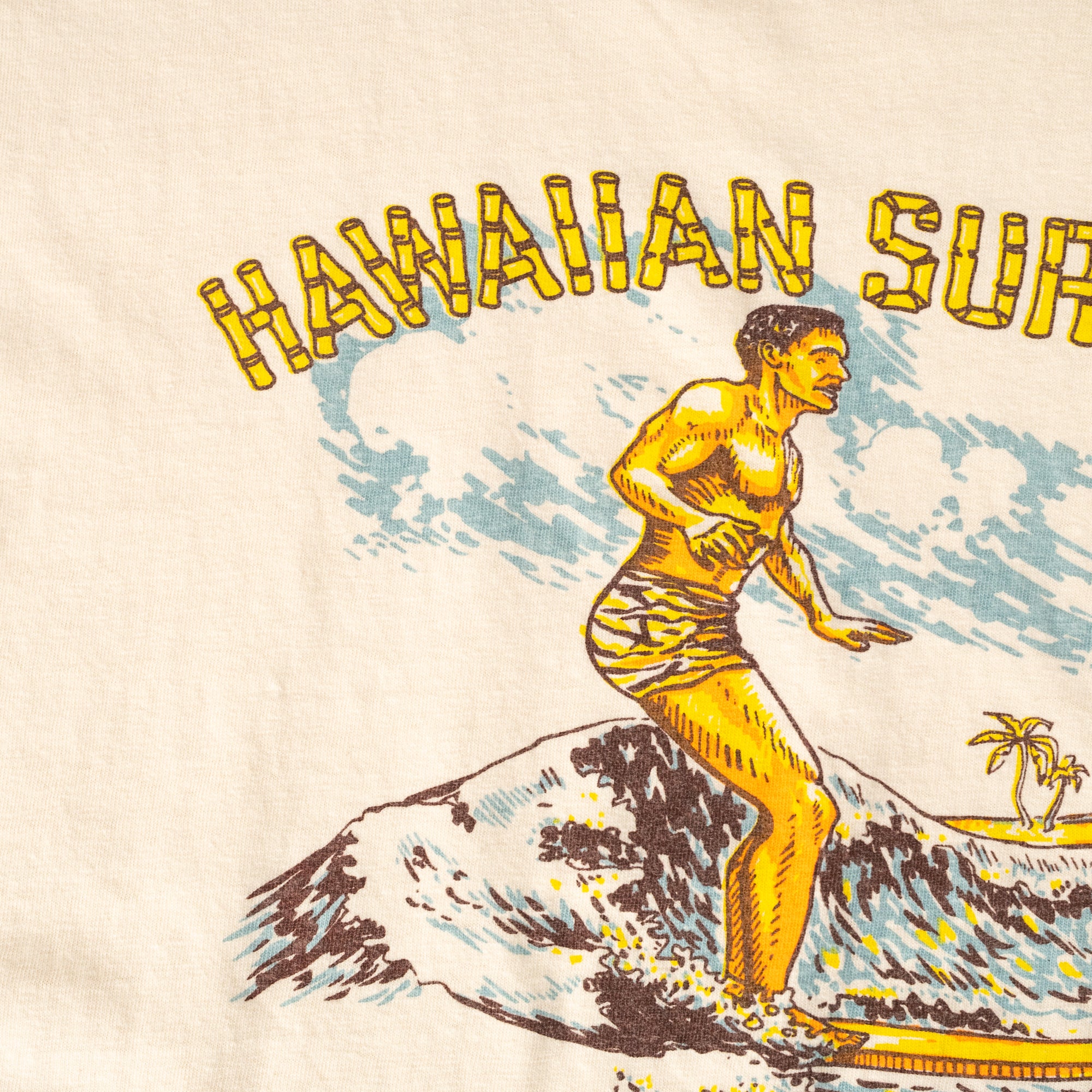 Second Hand Series Hawaiian Surfer T-Shirt Cream