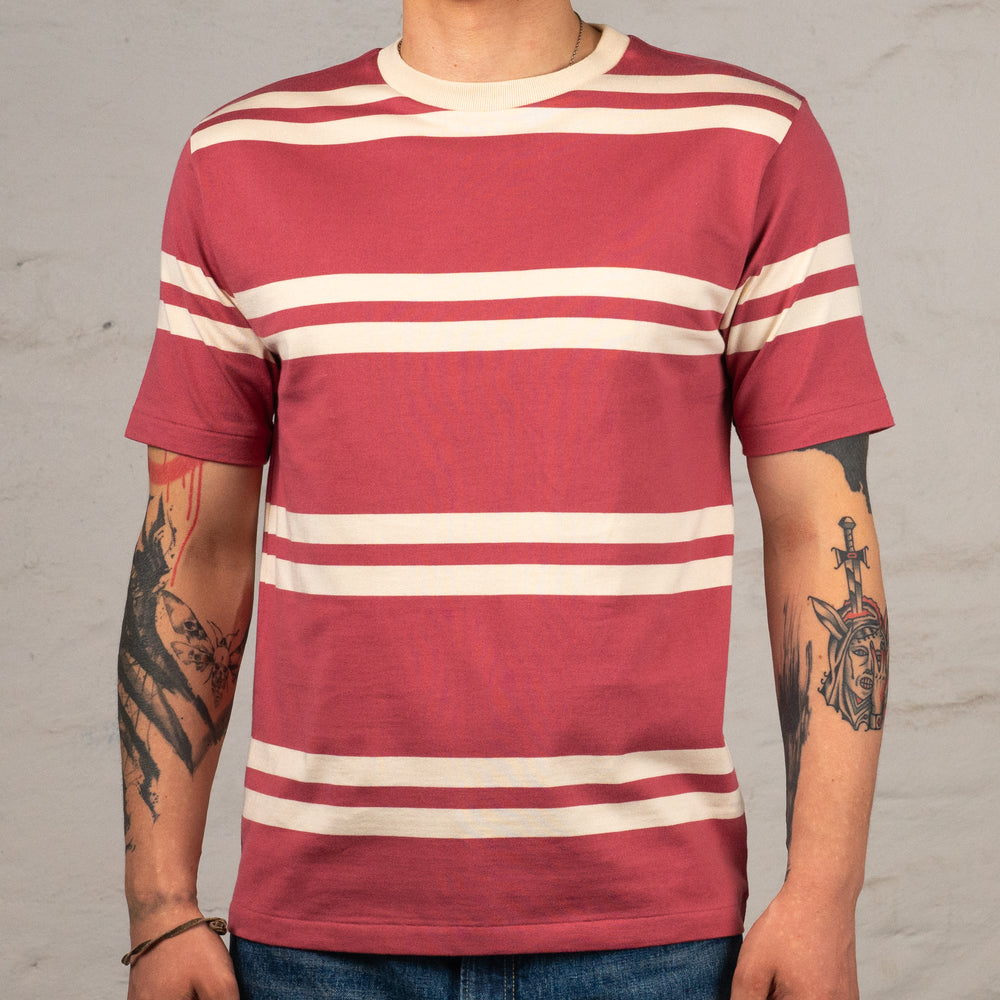 Short Sleeve Striped T-Shirt Salmon