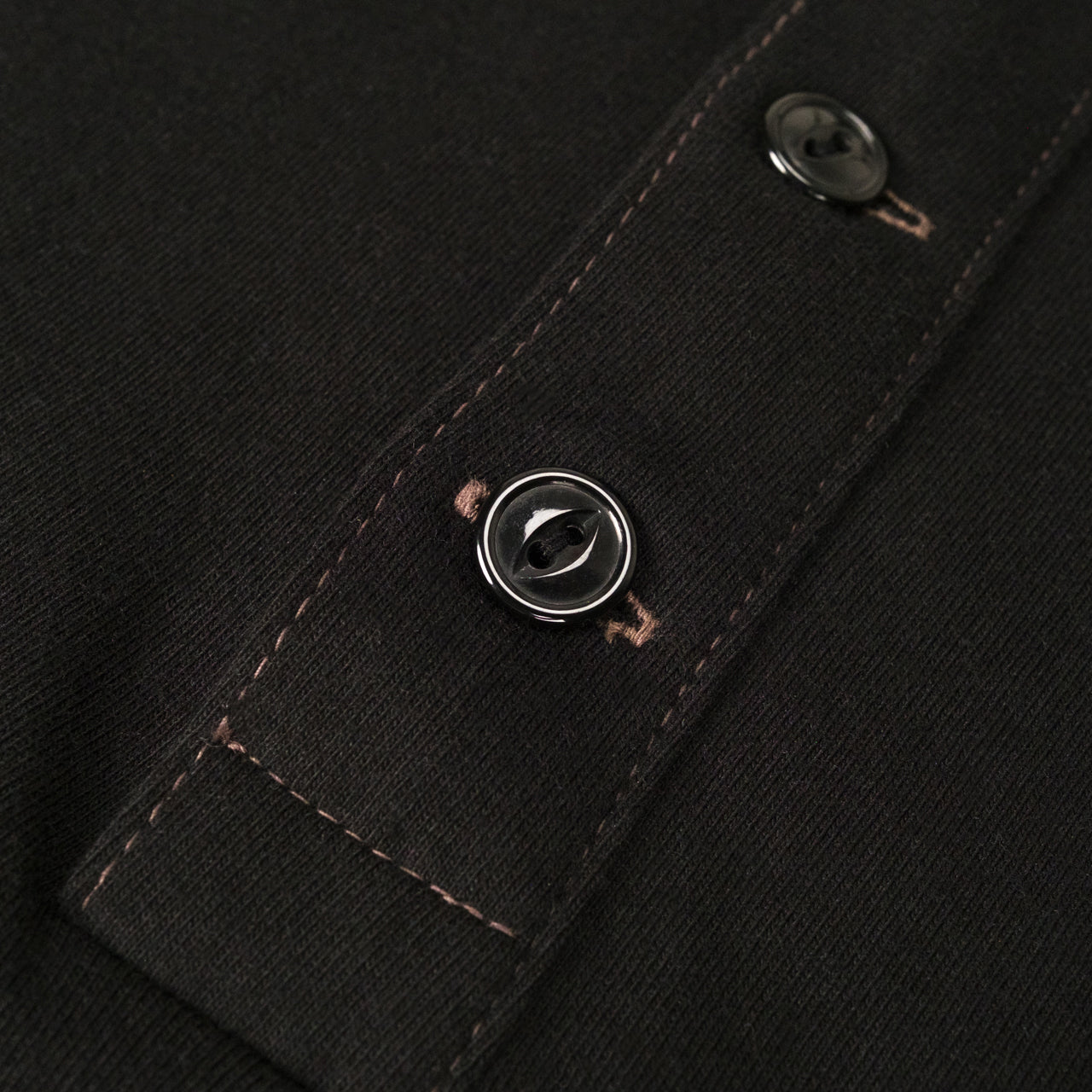 T-shirt Henley à col zippé noir